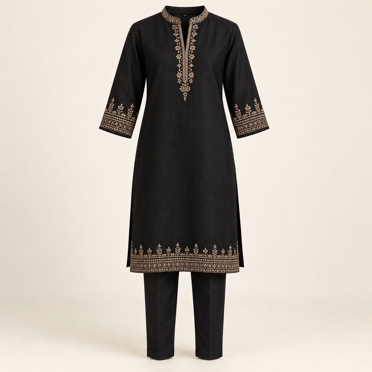 Design preview of the Midnight Gold in jet black, front view