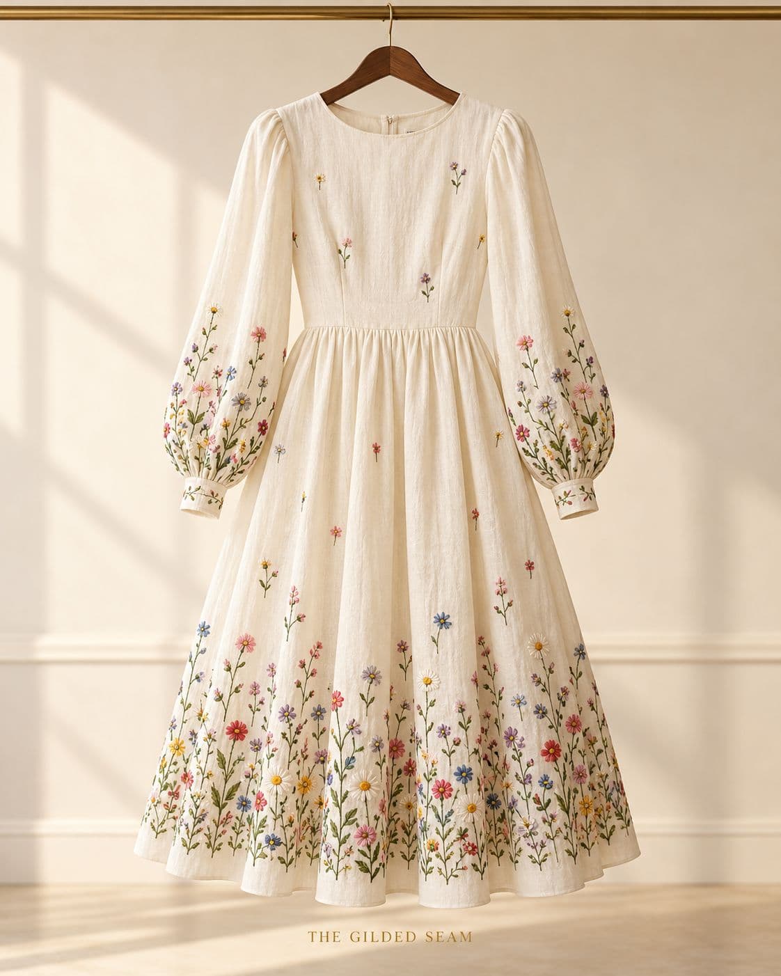 Design preview of the Wildflower Maxi Dress in ivory